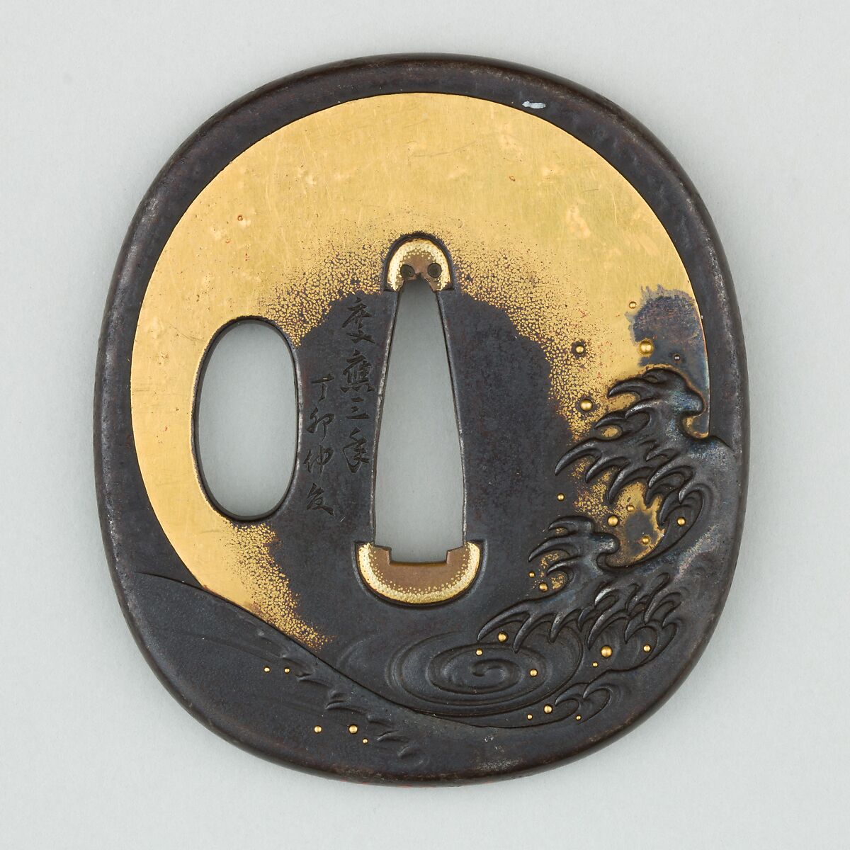 Sword Guard (<i>Tsuba</i>), Iron, silver, gold, copper, Japanese 