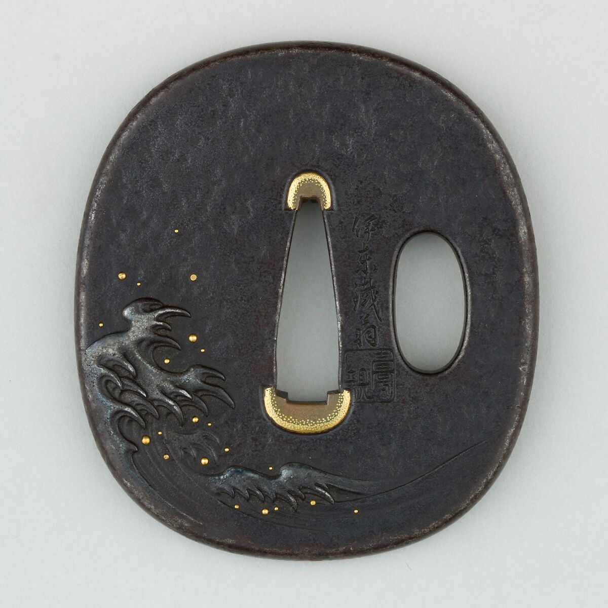 Sword Guard (<i>Tsuba</i>), Iron, silver, gold, copper, Japanese