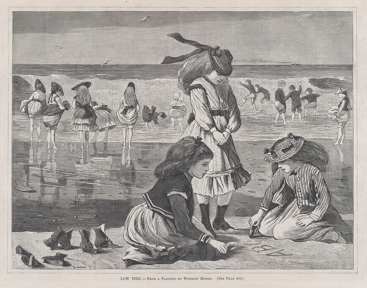Low Tide (from "Every Saturday," Vol. I, New Series), After Winslow Homer (American, Boston, Massachusetts 1836–1910 Prouts Neck, Maine), Wood engraving 