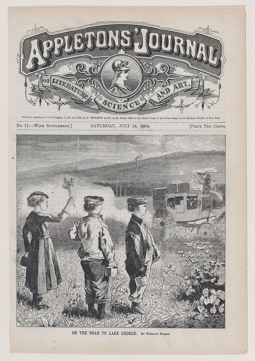 On the Road to Lake George (from "Appleton's Journal," Vol. I), After Winslow Homer (American, Boston, Massachusetts 1836–1910 Prouts Neck, Maine), Wood engraving 