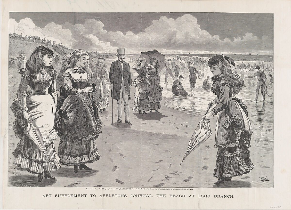 The Beach at Long Branch (from "Appleton's Journal," Vol. II), After Winslow Homer (American, Boston, Massachusetts 1836–1910 Prouts Neck, Maine), Wood engraving 