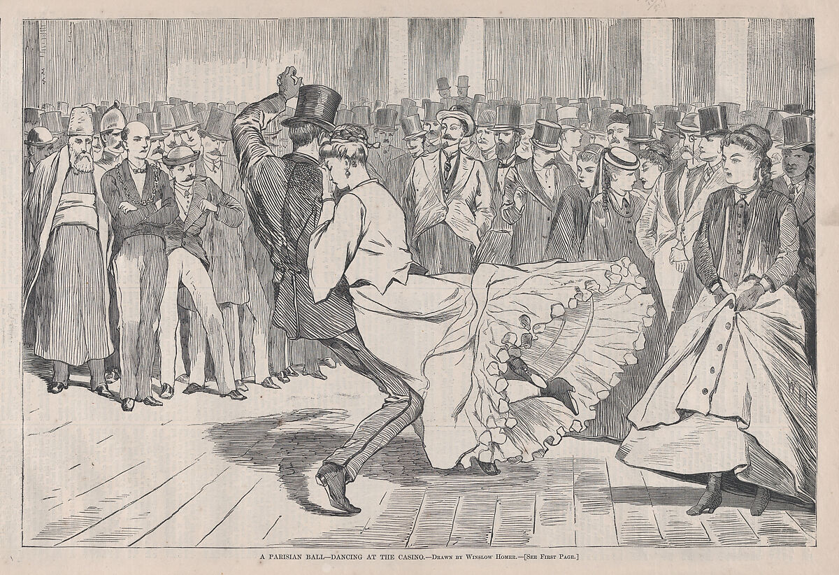 A Parisian Ball – Dancing at the Casino (from "Harper's Weekly," Vol. XI), After Winslow Homer (American, Boston, Massachusetts 1836–1910 Prouts Neck, Maine), Wood engraving 
