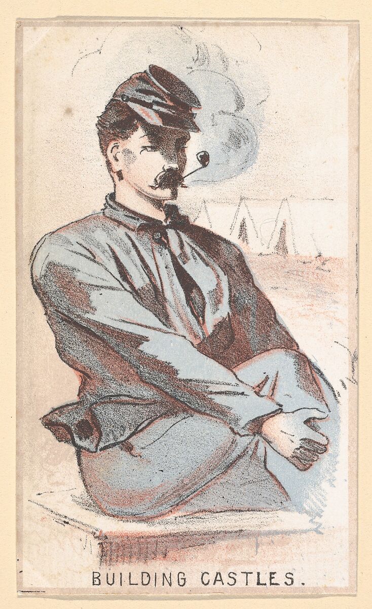 Life in Camp, Part 1: Building Castles; Hard Tack; Upset His Coffee; Water Call; A Shell is Coming; Riding on a Rail; Surgeons Call; An Unwelcome Visit; Late for Roll Call; Stuck in the Mud; The Guard House; Tossing in a Blanket, After Winslow Homer (American, Boston, Massachusetts 1836–1910 Prouts Neck, Maine), Color lithograph 