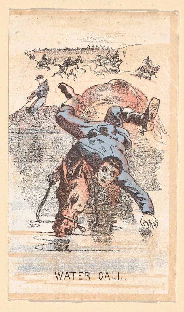 Life in Camp, Part 1: Building Castles; Hard Tack; Upset His Coffee; Water Call; A Shell is Coming; Riding on a Rail; Surgeons Call; An Unwelcome Visit; Late for Roll Call; Stuck in the Mud; The Guard House; Tossing in a Blanket, After Winslow Homer (American, Boston, Massachusetts 1836–1910 Prouts Neck, Maine), Color lithograph
