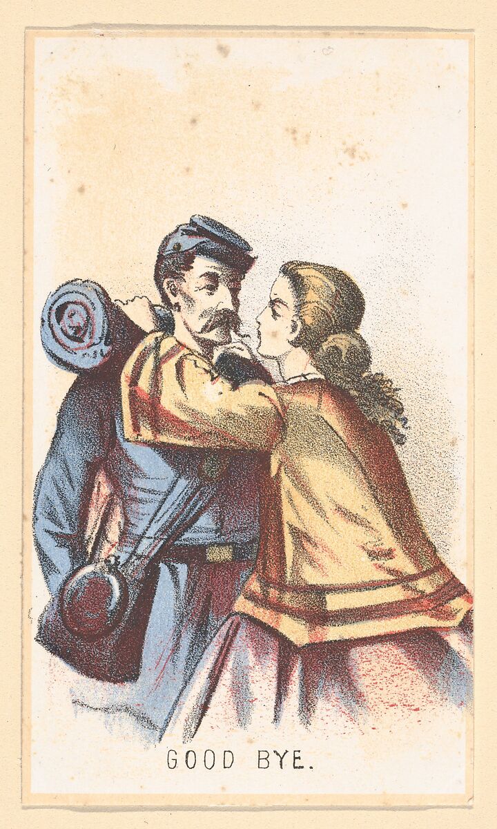 Life in Camp, Part 2: In the Trenches; Good Bye; Fording; Extra Ration; The Field Barber; The Girl He Left Behind Him; Drummer; A Deserter; Home on Furlough; The Rifle Pit; Teamster; Our Special, After Winslow Homer (American, Boston, Massachusetts 1836–1910 Prouts Neck, Maine), Color lithograph