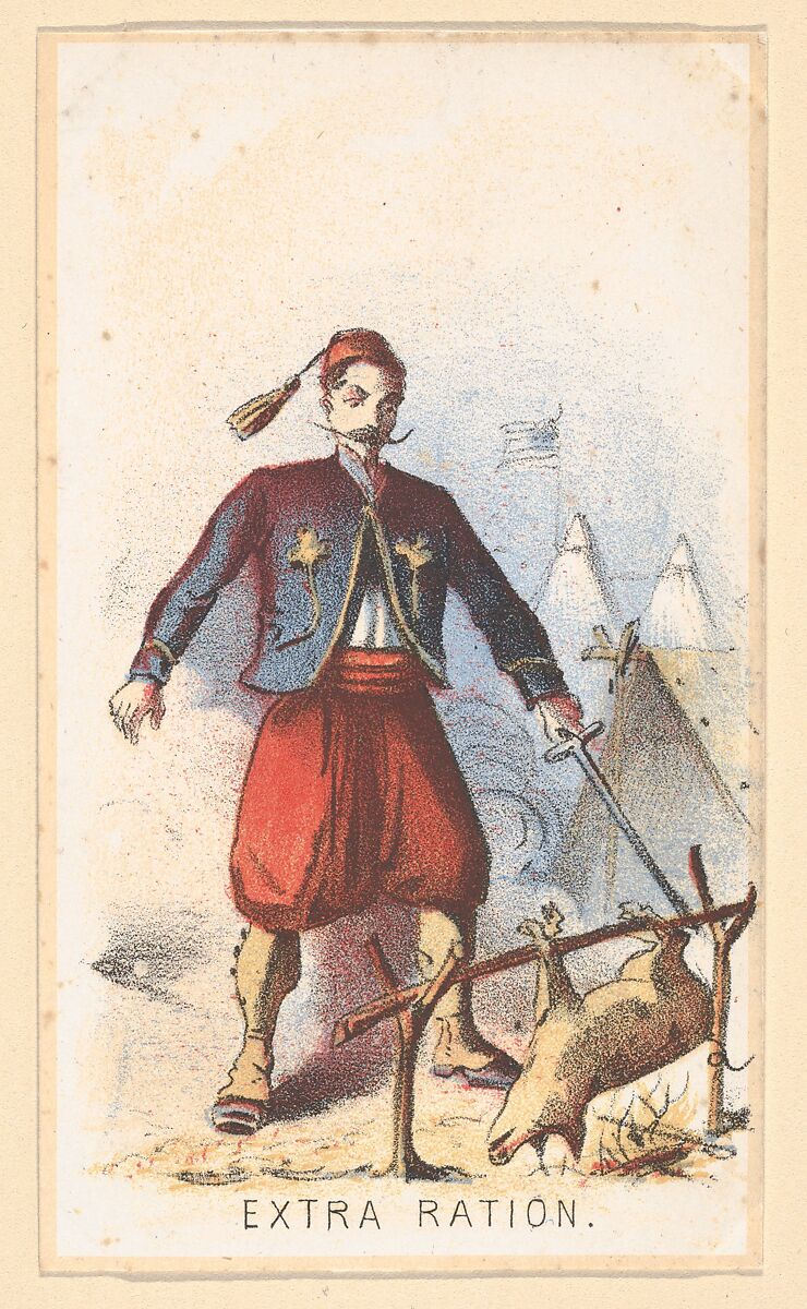 Life in Camp, Part 2: In the Trenches; Good Bye; Fording; Extra Ration; The Field Barber; The Girl He Left Behind Him; Drummer; A Deserter; Home on Furlough; The Rifle Pit; Teamster; Our Special, After Winslow Homer (American, Boston, Massachusetts 1836–1910 Prouts Neck, Maine), Color lithograph