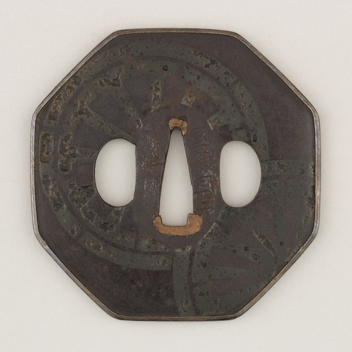 Sword Guard (<i>Tsuba</i>), Iron, silver, pewter, copper, Japanese