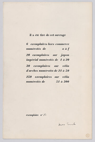 Histoire Naturelle, Designed by Max Ernst (French (born Germany), Brühl 1891–1976 Paris)