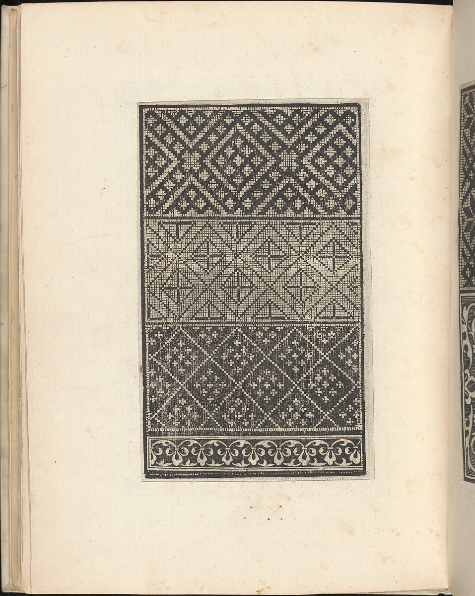 Esemplario di lavori, Nicolò Zoppino (Italian, Ferrara 1478/80–1544 Venice)  , Venice, Woodcut (pages inlaid, modern vellum binding)