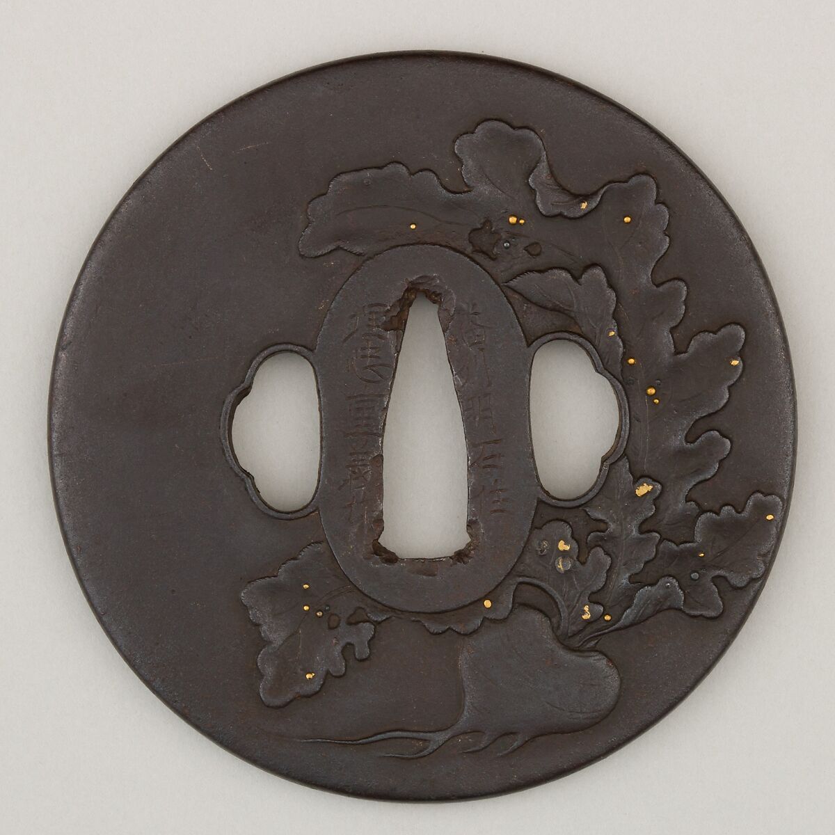 Sword Guard (<i>Tsuba</i>), Iron, gold, silver, copper, Japanese