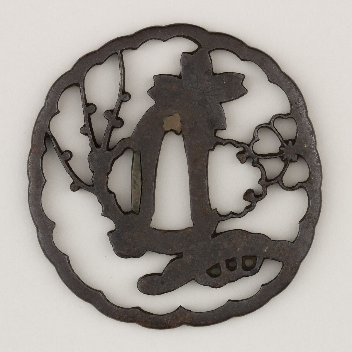 Sword Guard (<i>Tsuba</i>), Iron, copper, Japanese