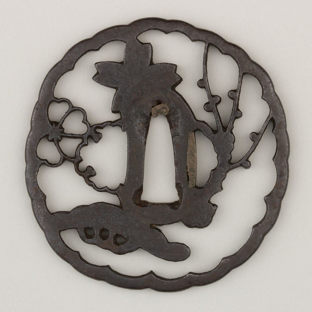 Sword Guard (<i>Tsuba</i>), Iron, copper, Japanese 