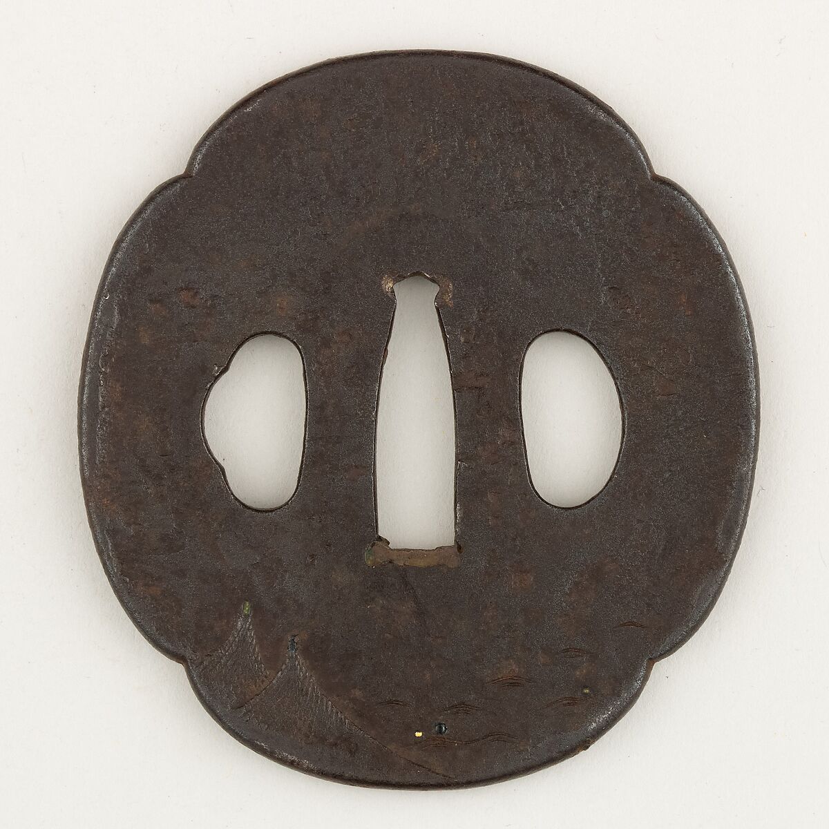 Sword Guard (<i>Tsuba</i>), Iron, gold, silver, Japanese