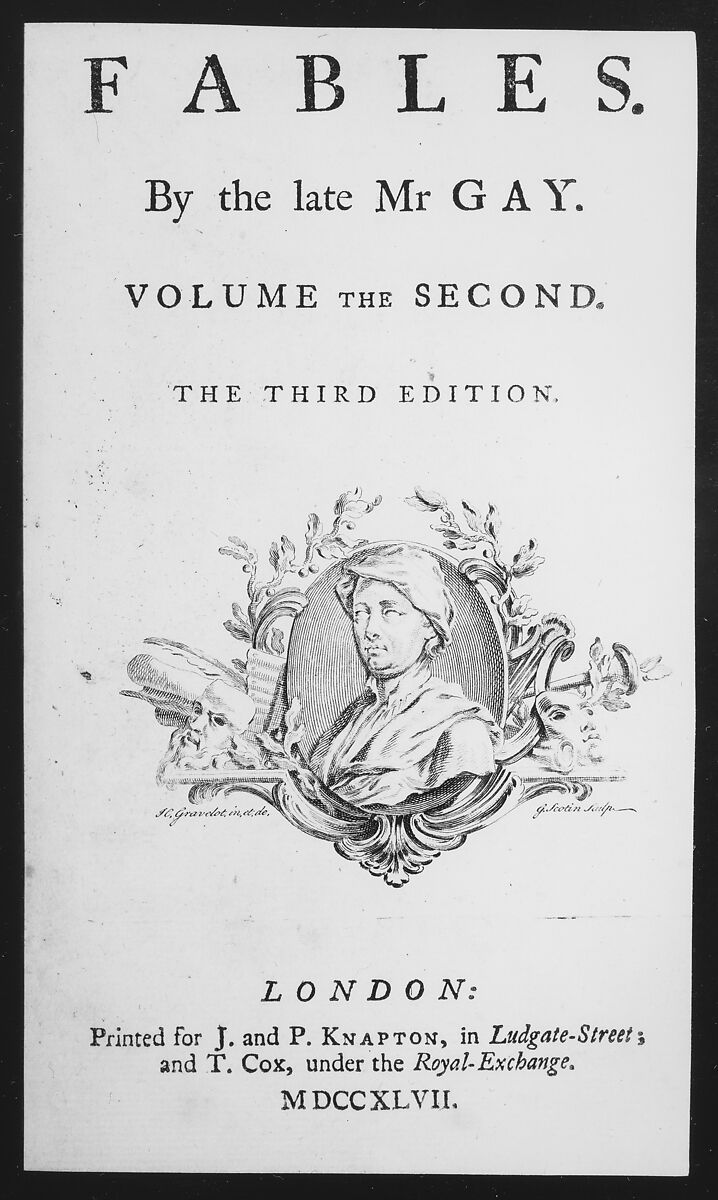 Fables, Vol. I & II, John Gay (British, Barnstaple, Devon 1685–1732), Illustrations: etching and engraving 