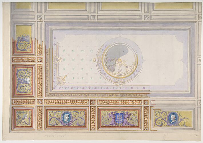 Ceiling Design for Bedroom of Duchesse de Newcastle, Hôtel of Madame Hope