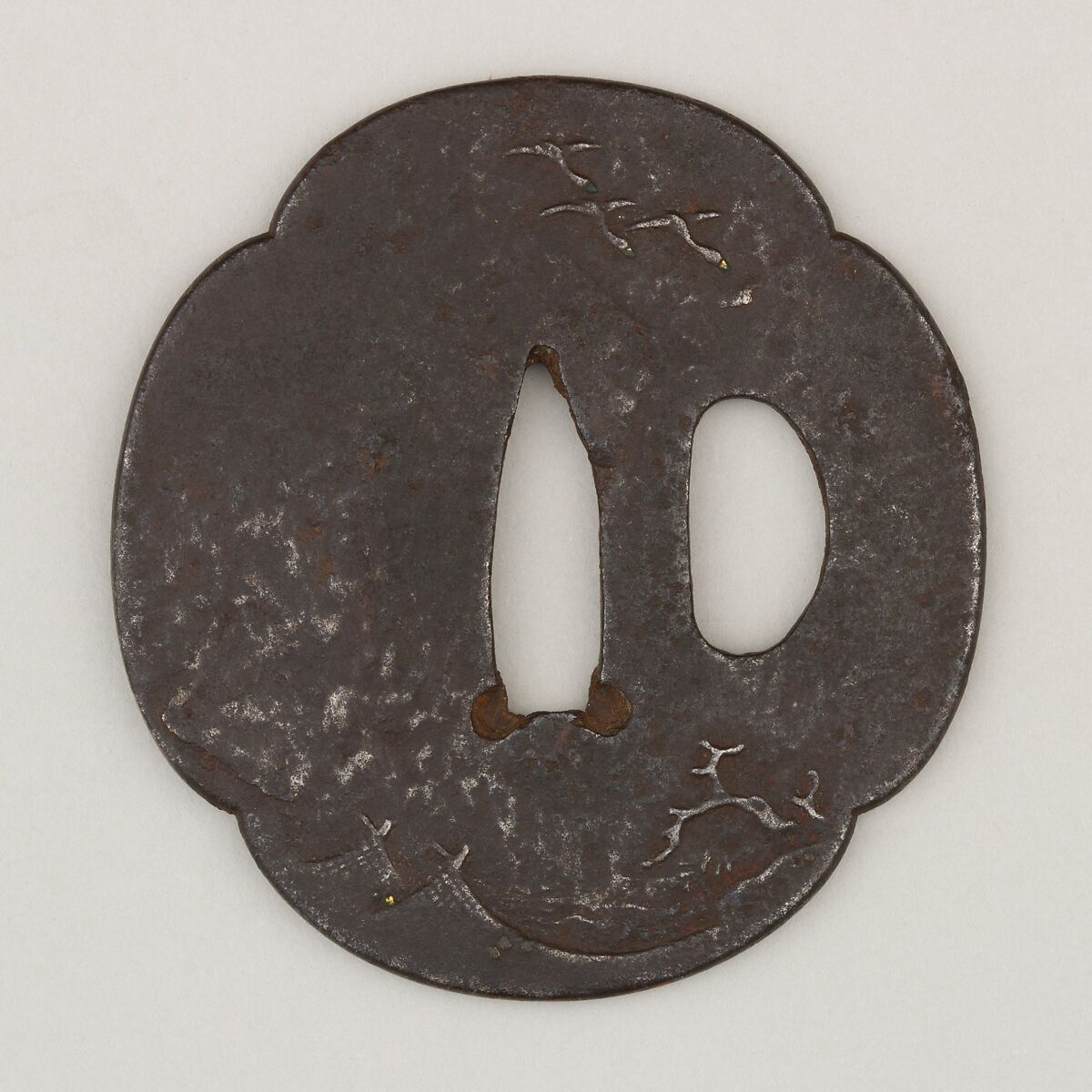 Sword Guard (<i>Tsuba</i>), Iron, copper, Japanese 