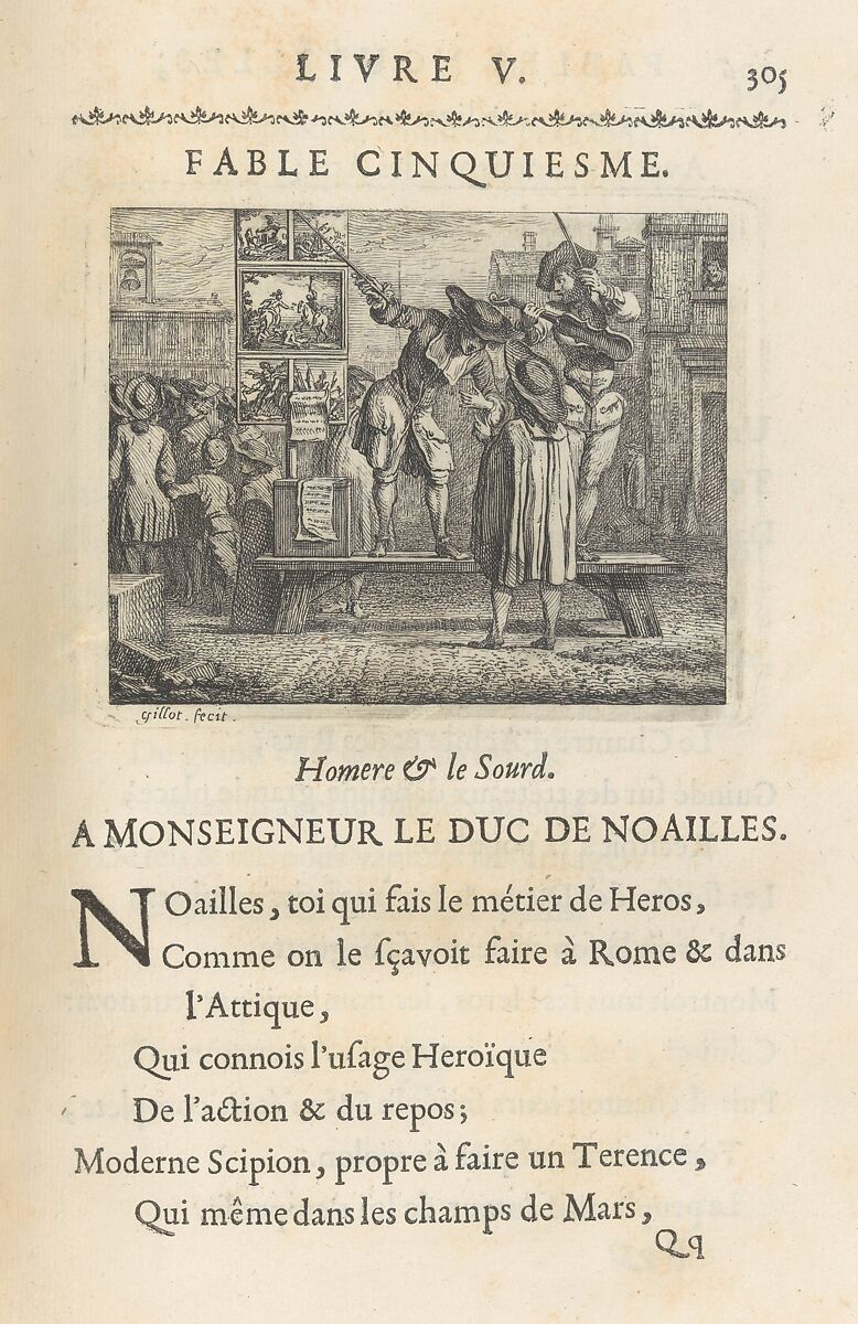 Fables Nouvelles, Dediées au Roy, Lamotte-Houdar  French, Printed book with etched illustrations