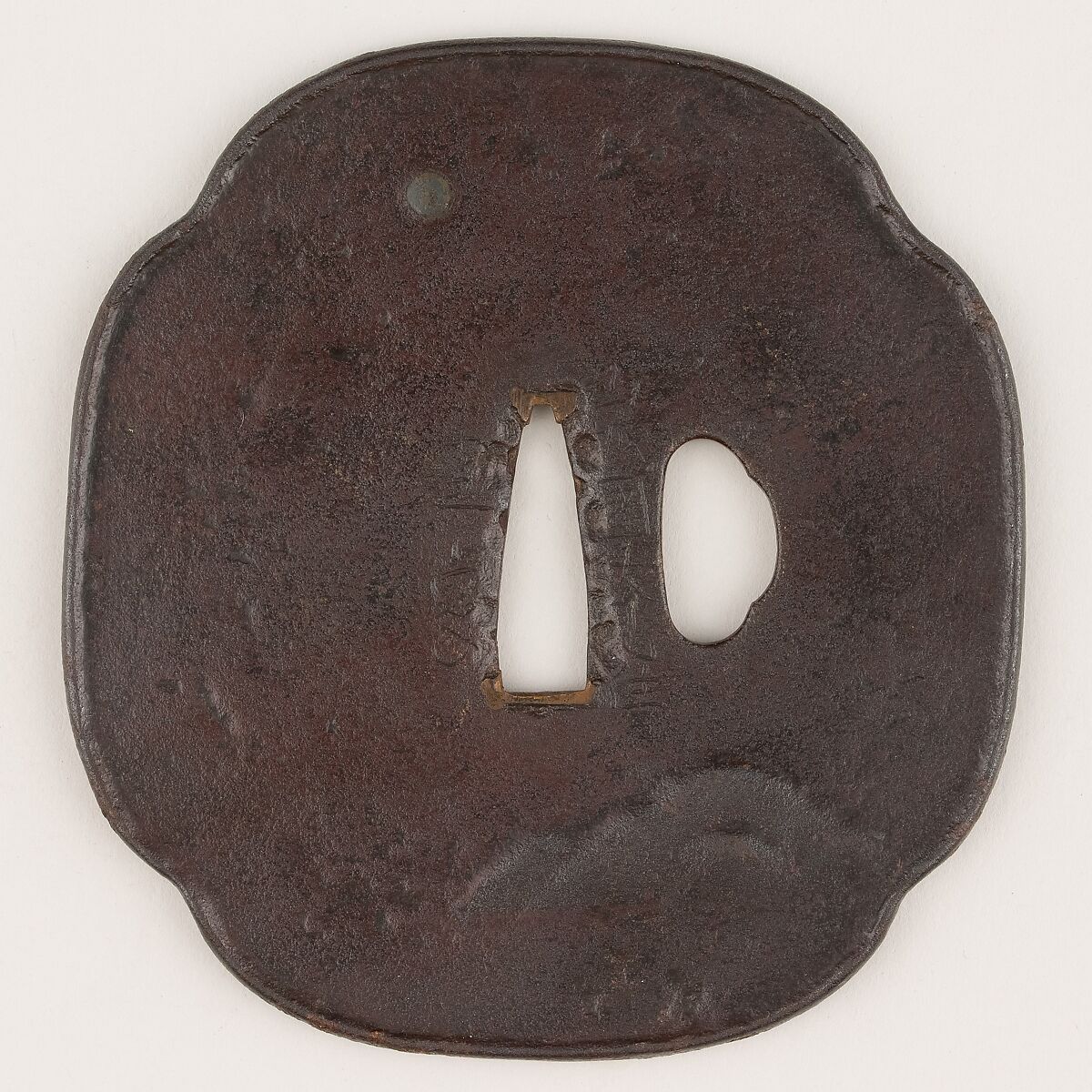 Sword Guard (<i>Tsuba</i>), Iron, silver, Japanese 