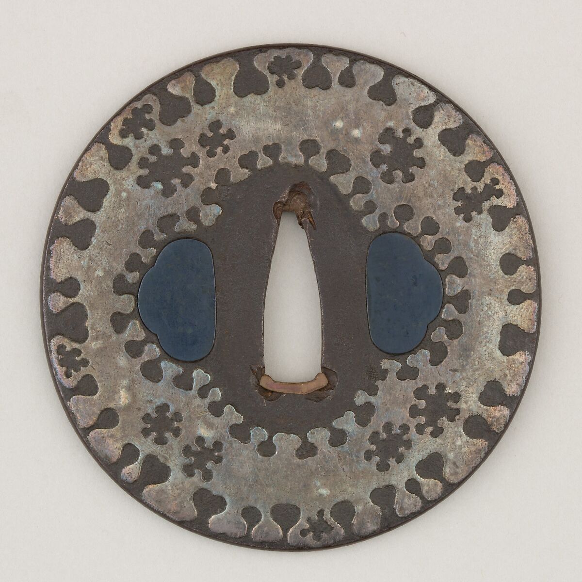 Sword Guard (<i>Tsuba</i>), Iron, silver, copper, Japanese