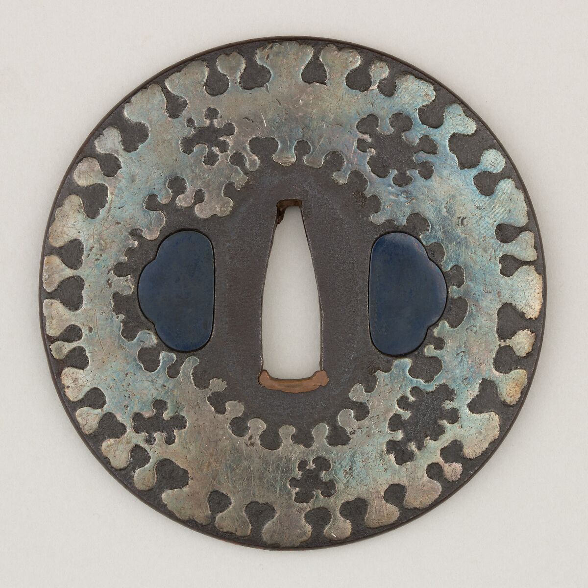 Sword Guard (<i>Tsuba</i>), Iron, silver, copper, Japanese 