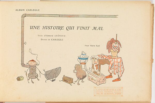 Une Histoire Qui Finit Mal, Edmond Cuénoud, Color lithograph