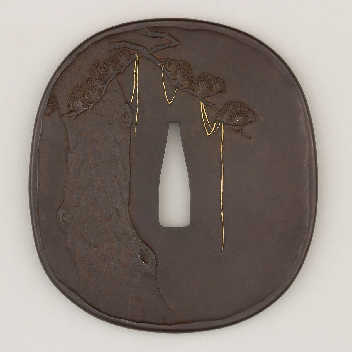 Sword Guard (<i>Tsuba</i>), Iron, bronze, gold, silver, copper, Japanese 