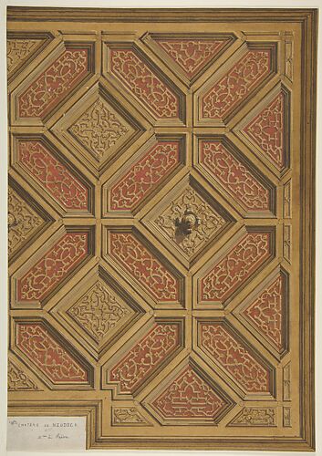 Design for Coffered Ceiling, Mme Païva's Chateau at Neudeck
