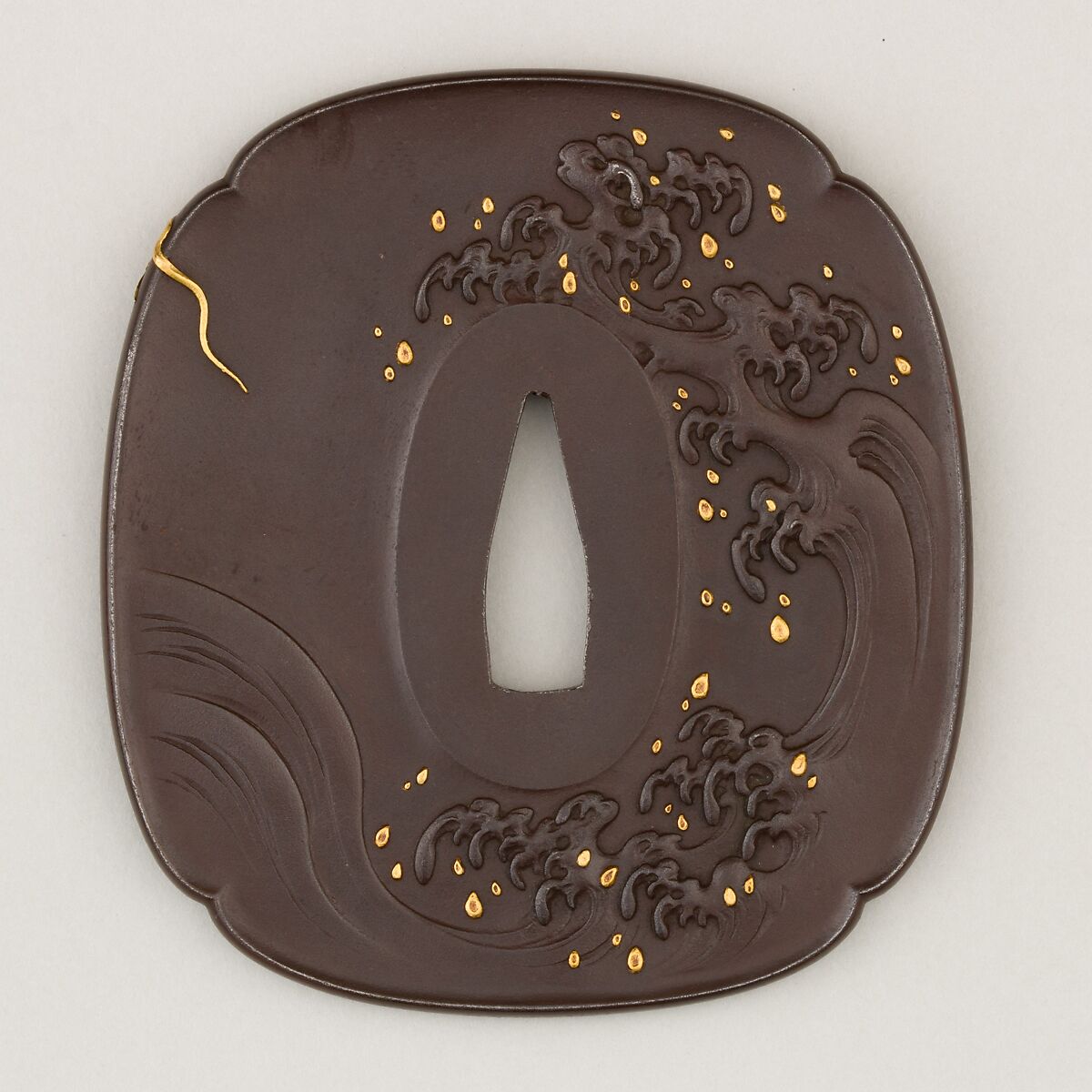 Sword Guard (<i>Tsuba</i>), Iron, gold, copper, Japanese