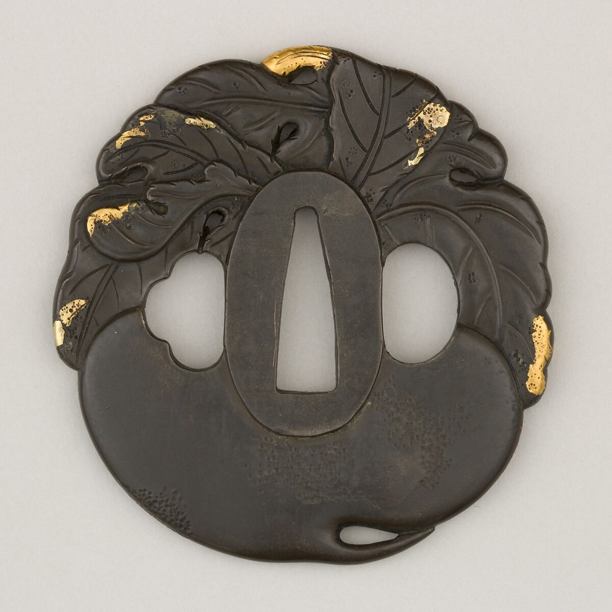 Sword Guard (<i>Tsuba</i>), Bronze, gold, copper, Japanese 