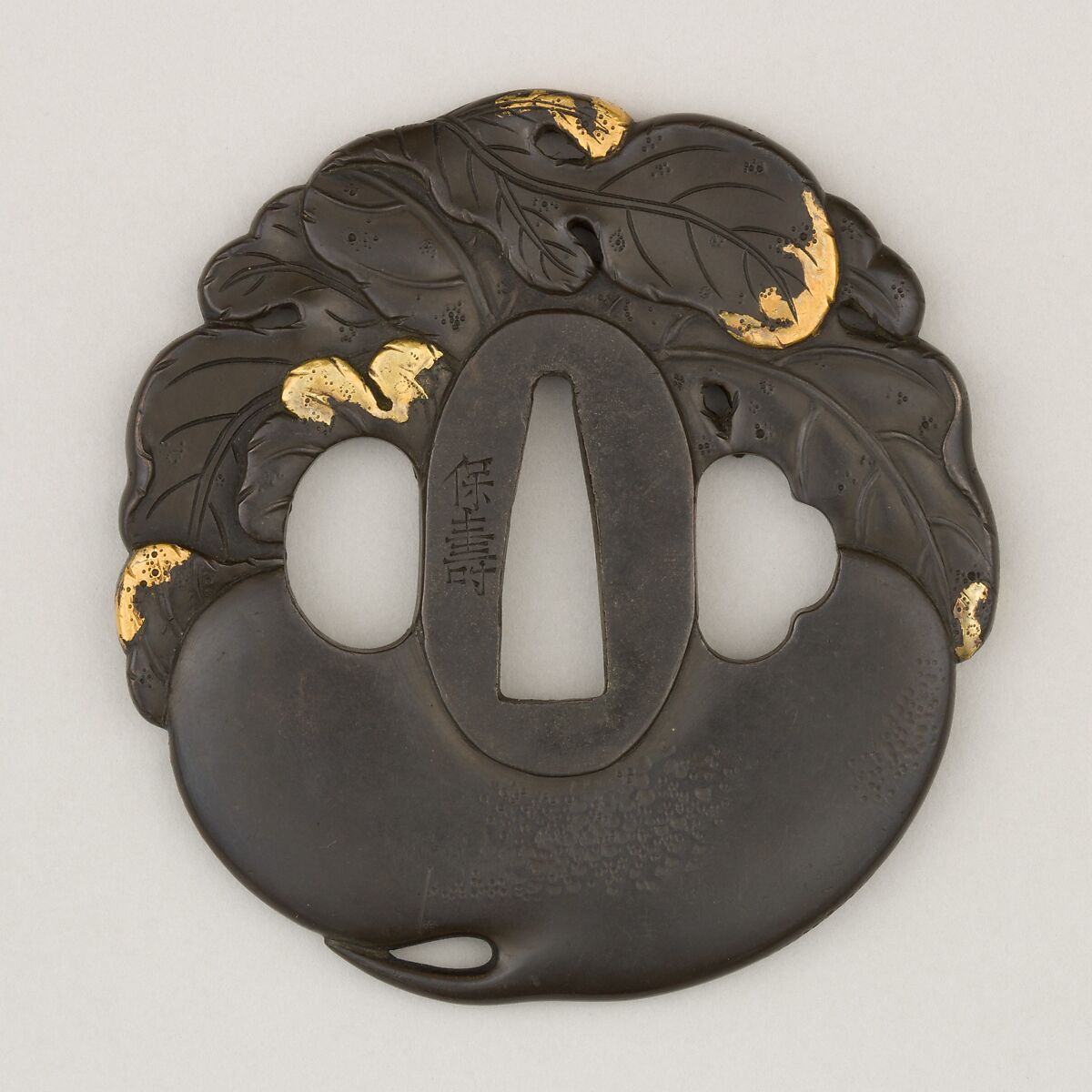 Sword Guard (<i>Tsuba</i>), Bronze, gold, copper, Japanese