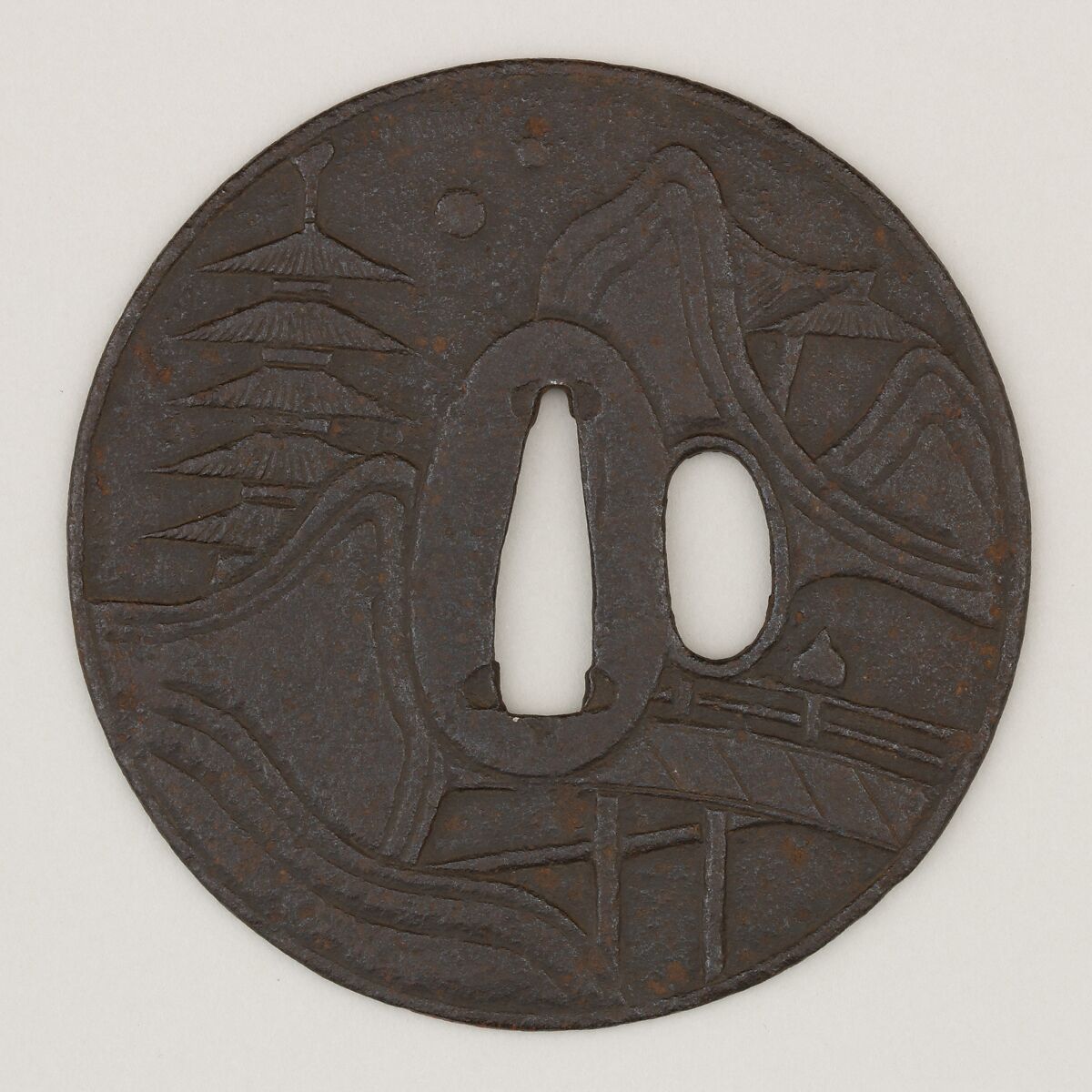 Sword Guard (<i>Tsuba</i>), Iron, copper, Japanese