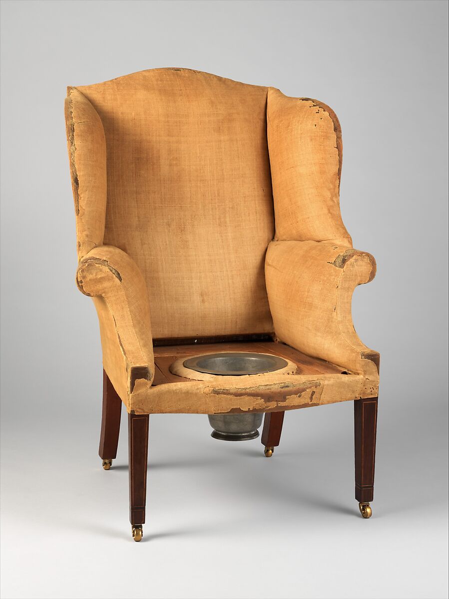 Easy Chair, Mahogany and pine with original muslin-covered foundation, American 