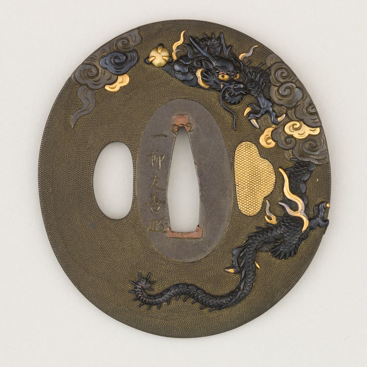 Sword Guard (<i>Tsuba</i>), Copper-silver alloy (shibuichi), copper-gold alloy (shakudō), gold, copper, Japanese 