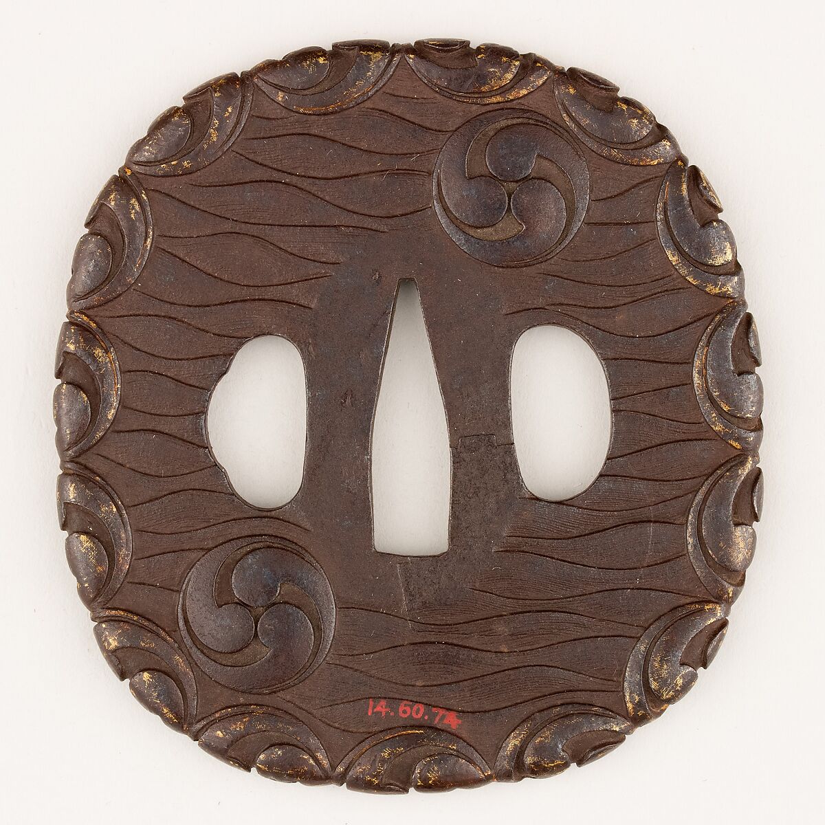 Sword Guard (<i>Tsuba</i>), Iron, gilding, Japanese