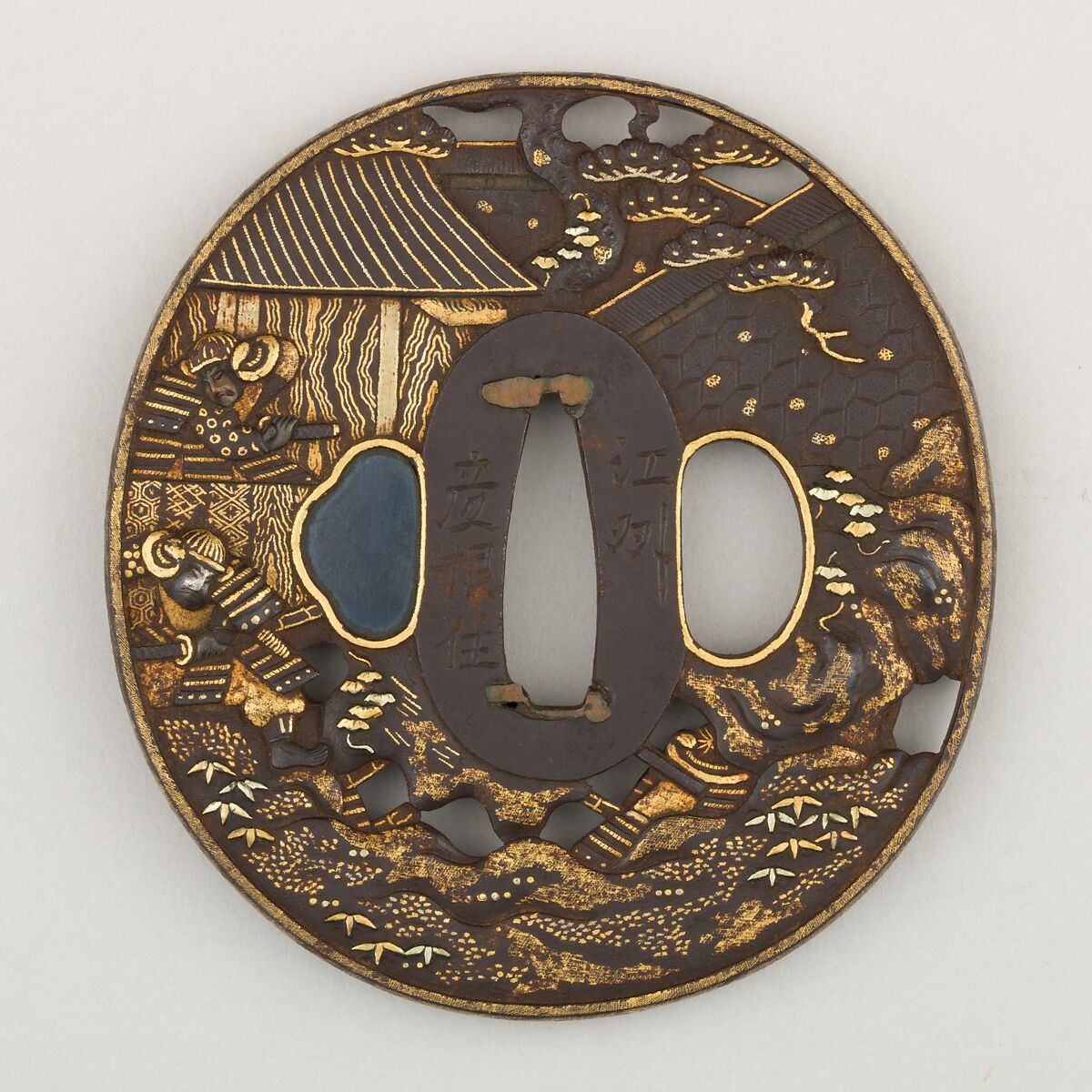 Sword Guard (<i>Tsuba</i>), Iron, gold, silver, bronze, copper, Japanese