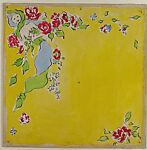 Design for a Scarf with Floral Motif, Marcel Vertès (Hungarian, Ujpcst 1895–1961 Paris), Gouache on cardboard