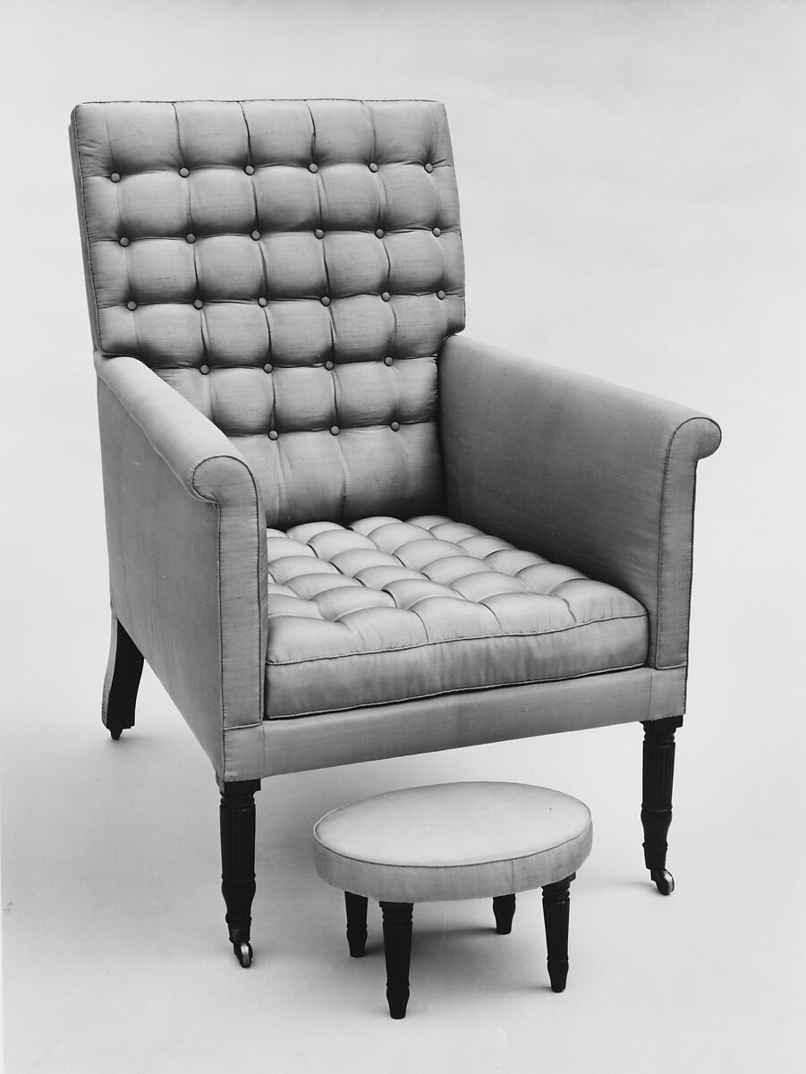 Armchair, Probably Duncan Phyfe (American (born Scotland), near Lock Fannich, Ross-Shire, Scotland 1768/1770–1854 New York), Mahogany, ash, white pine, tulip poplar, American