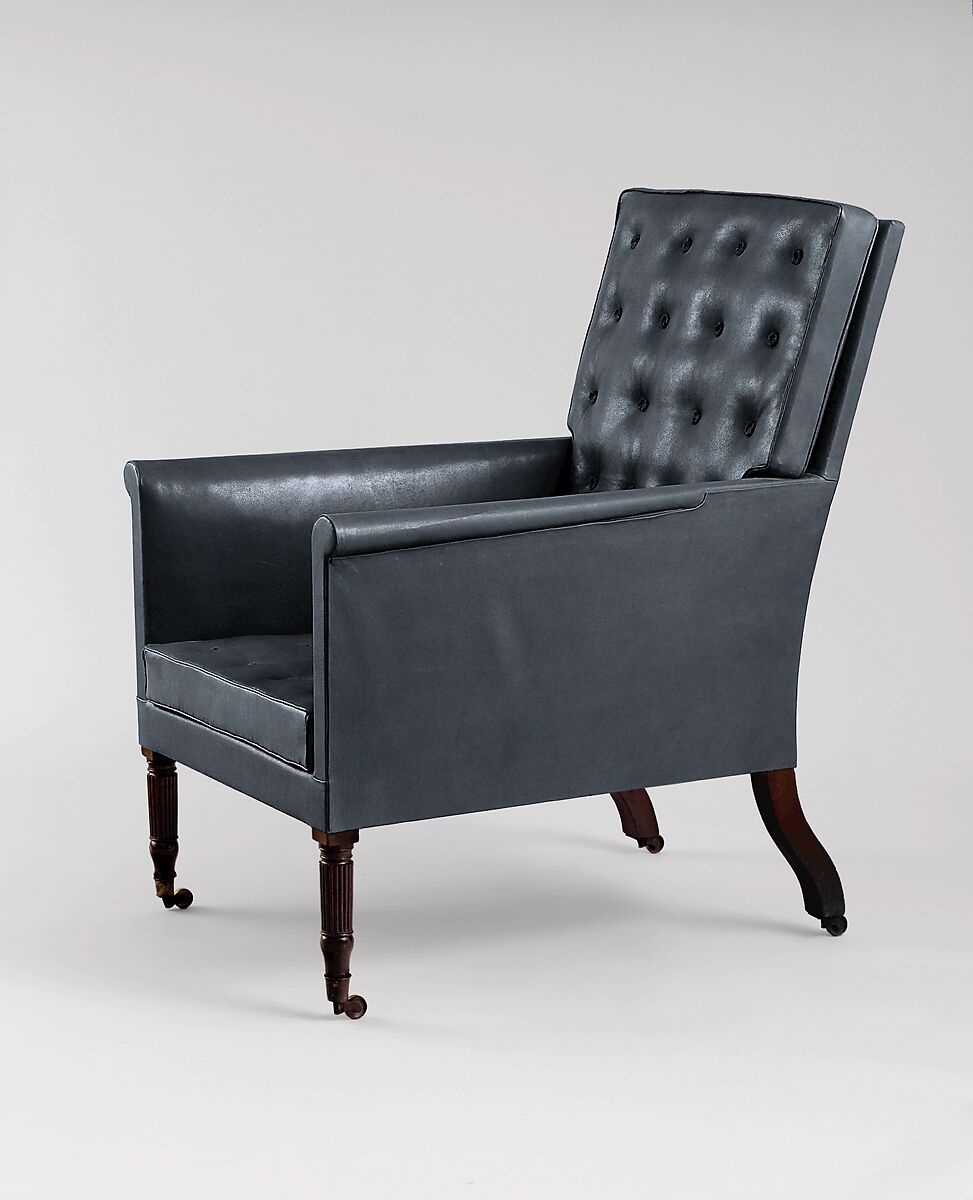 Armchair, Probably Duncan Phyfe (American (born Scotland), near Lock Fannich, Ross-Shire, Scotland 1768/1770–1854 New York), Mahogany, ash, white pine, tulip poplar, American