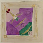 Design for a Scarf, Marcel Vertès (Hungarian, Ujpcst 1895–1961 Paris), Watercolor and black chalk on cardboard