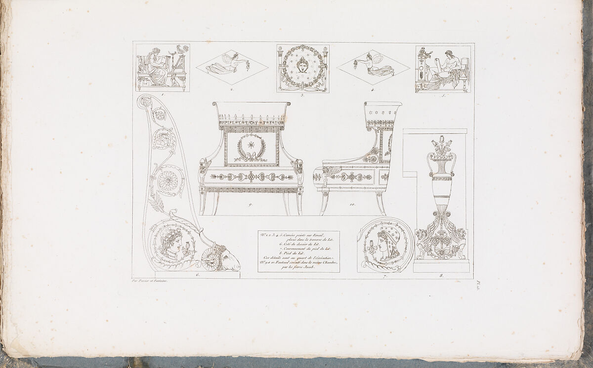 Recueil de Decorations Intérieures, Pierre François Léonard Fontaine (French, Pontoise 1762–1853 Paris), Engravings