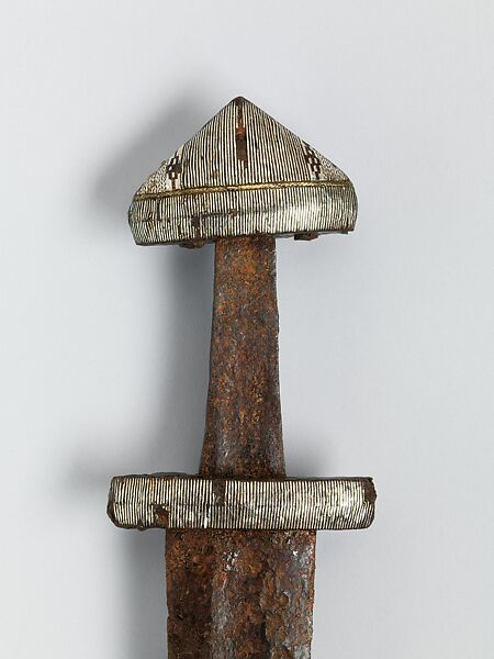 Sword, Steel, iron, silver, copper alloy, Germanic or Scandinavian