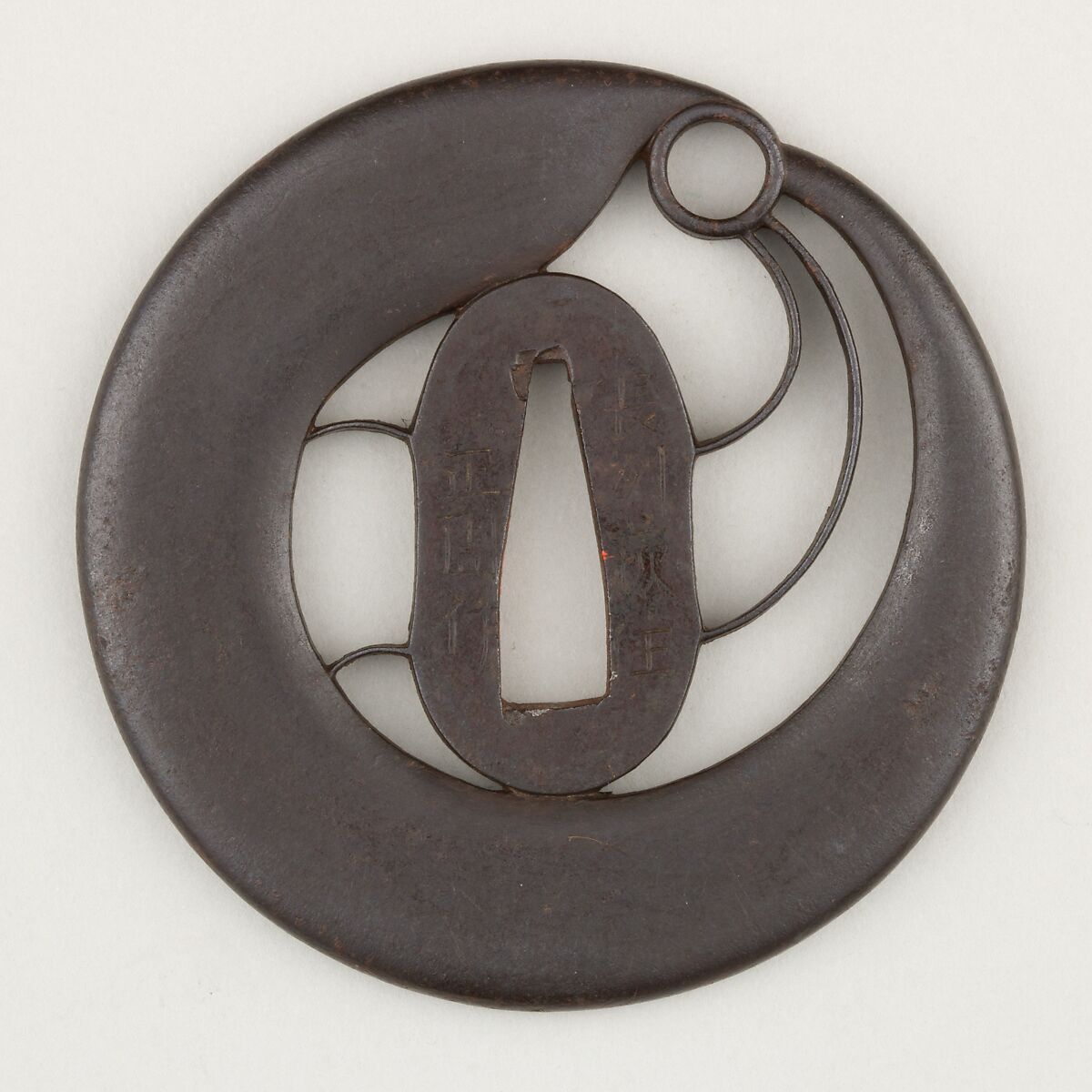 Sword Guard (Tsuba), Iron, copper, Japanese 