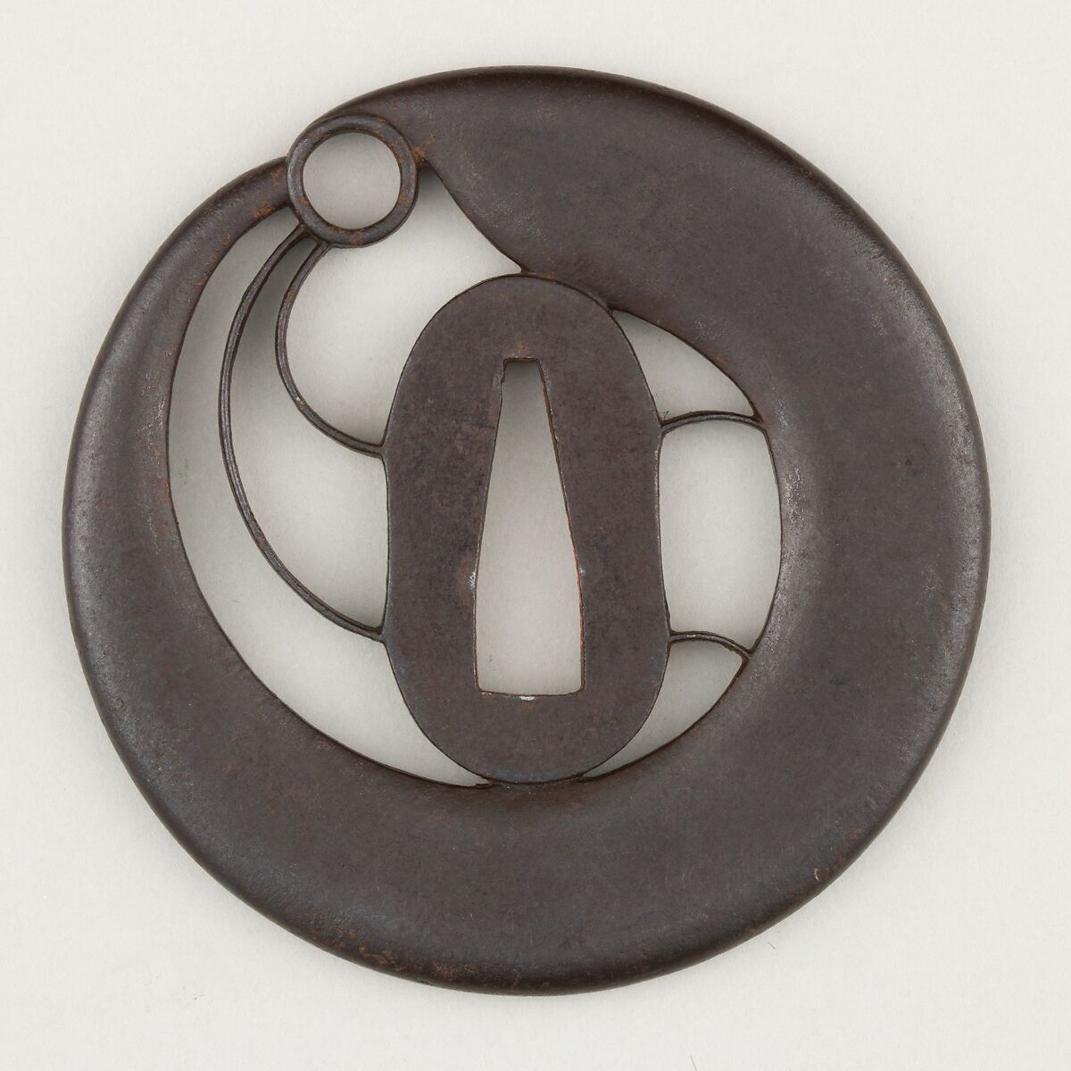 Sword Guard (Tsuba), Iron, copper, Japanese