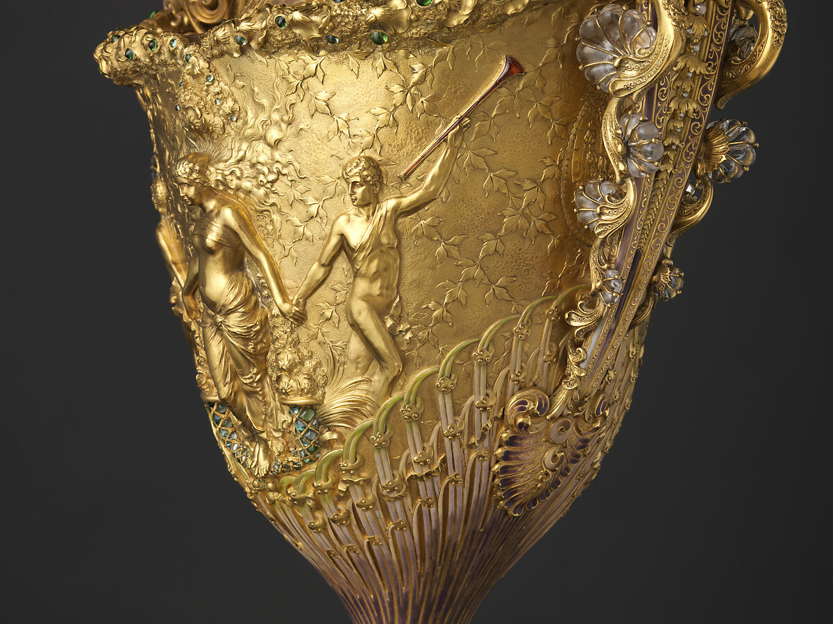 The Adams Vase, Designed by Paulding Farnham (1859–1927), Gold, amethysts, spessartites, tourmalines, fresh water pearls, quartzes, rock crystal, and enamel, American