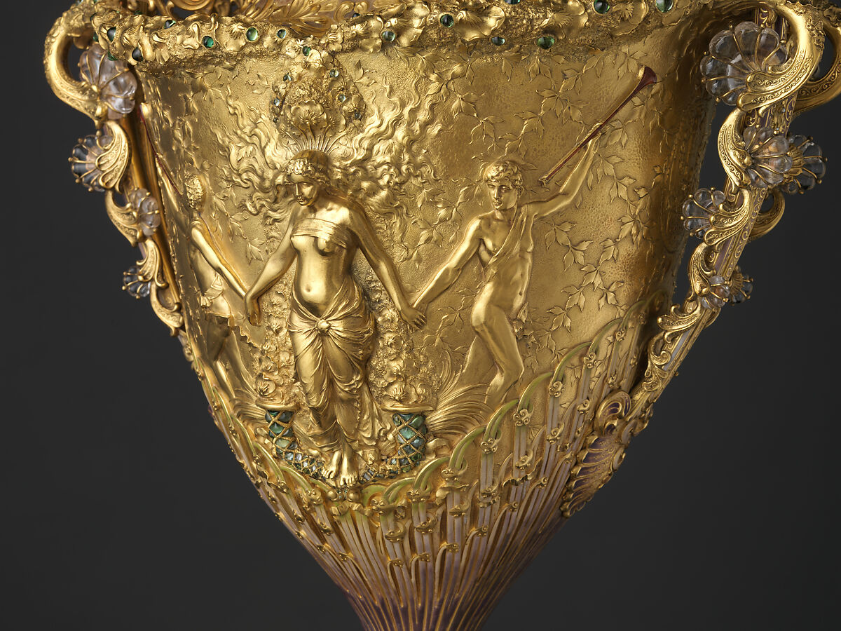 The Adams Vase, Designed by Paulding Farnham (1859–1927), Gold, amethysts, spessartites, tourmalines, fresh water pearls, quartzes, rock crystal, and enamel, American