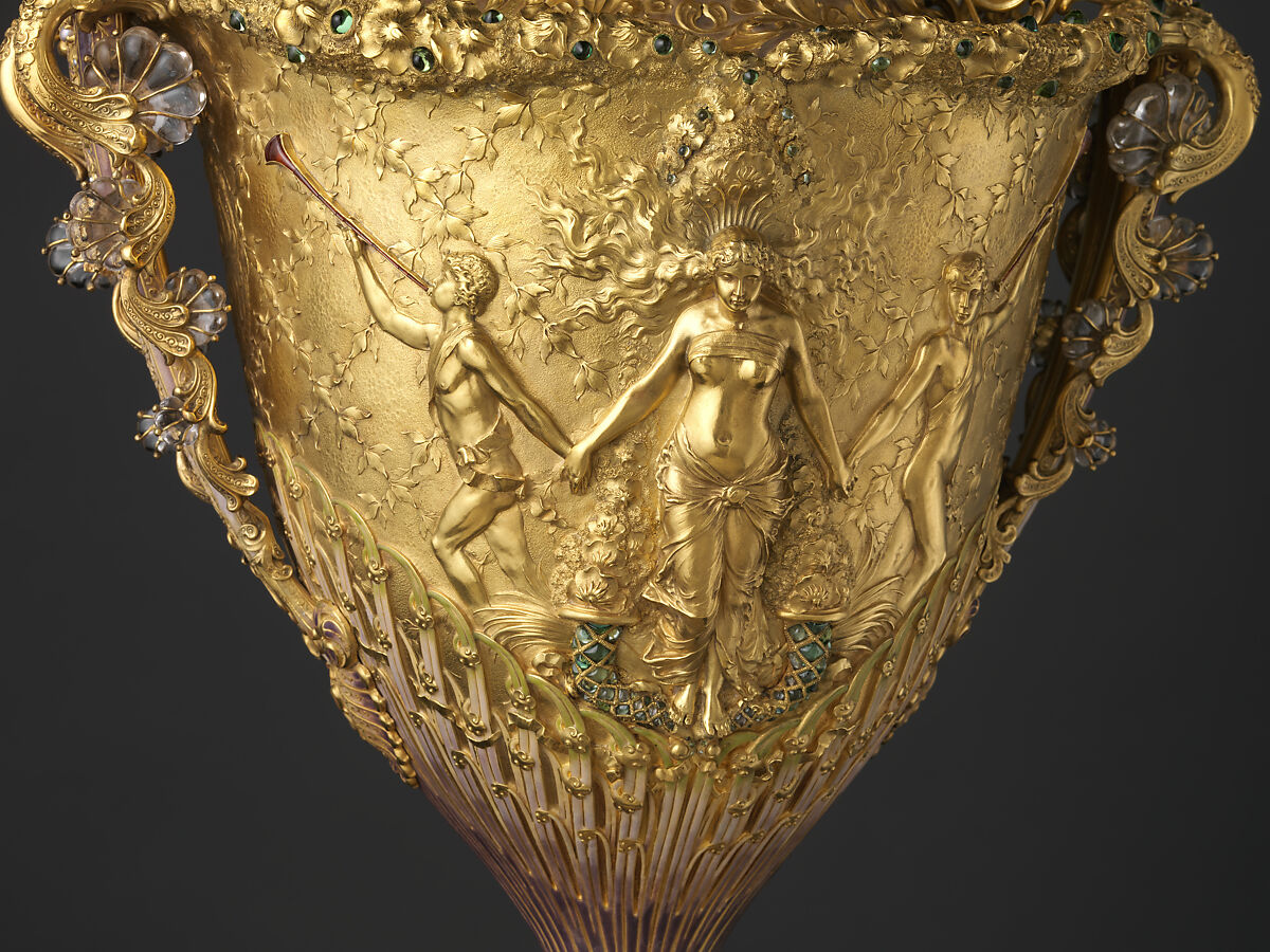 The Adams Vase, Designed by Paulding Farnham (1859–1927), Gold, amethysts, spessartites, tourmalines, fresh water pearls, quartzes, rock crystal, and enamel, American