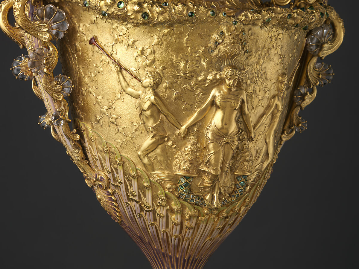 The Adams Vase, Designed by Paulding Farnham (1859–1927), Gold, amethysts, spessartites, tourmalines, fresh water pearls, quartzes, rock crystal, and enamel, American