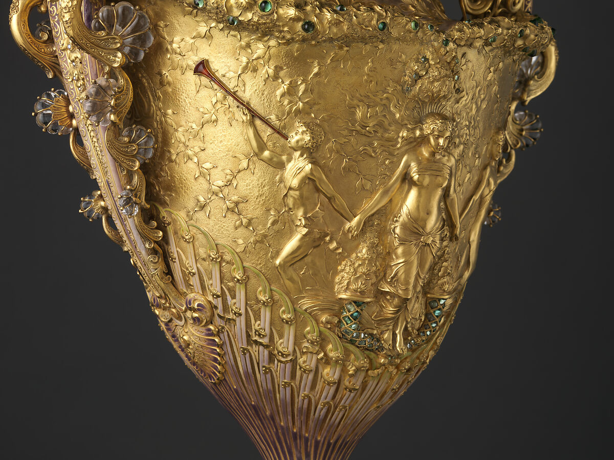 The Adams Vase, Designed by Paulding Farnham (1859–1927), Gold, amethysts, spessartites, tourmalines, fresh water pearls, quartzes, rock crystal, and enamel, American