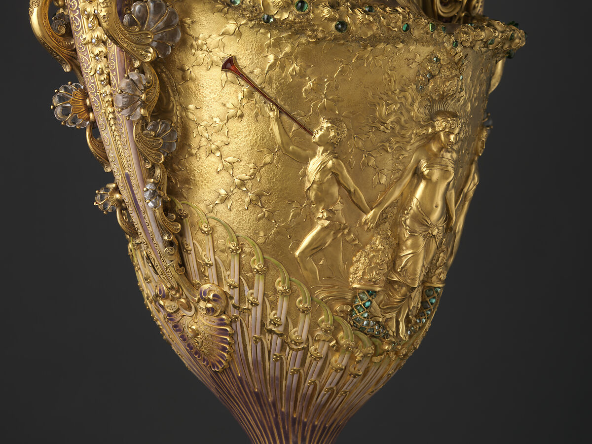 The Adams Vase, Designed by Paulding Farnham (1859–1927), Gold, amethysts, spessartites, tourmalines, fresh water pearls, quartzes, rock crystal, and enamel, American