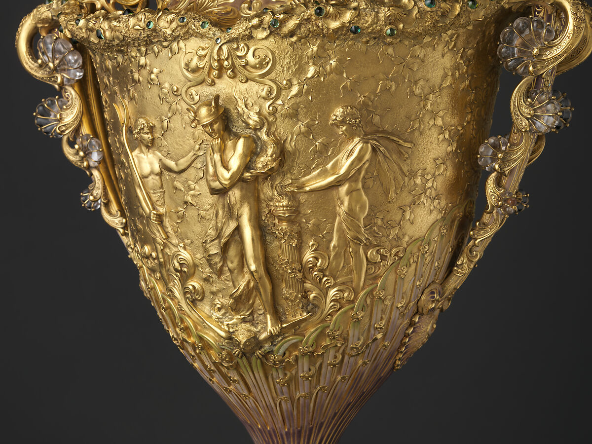The Adams Vase, Designed by Paulding Farnham (1859–1927), Gold, amethysts, spessartites, tourmalines, fresh water pearls, quartzes, rock crystal, and enamel, American